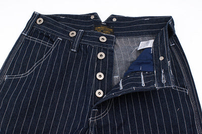 Vintage-Inspired Striped Straight Denim Suspender Jeans Overalls