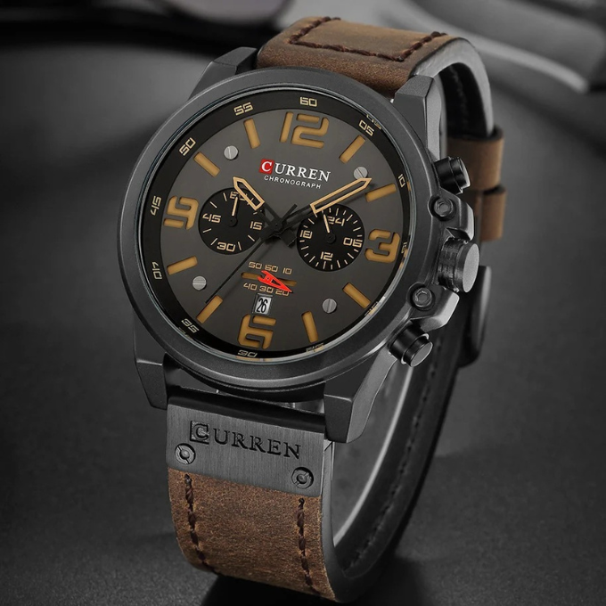 BRAXTON – Men’s Chronograph Leather Strap Watch
