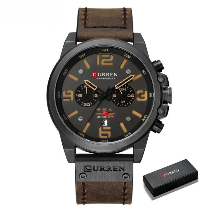 BRAXTON – Men’s Chronograph Leather Strap Watch