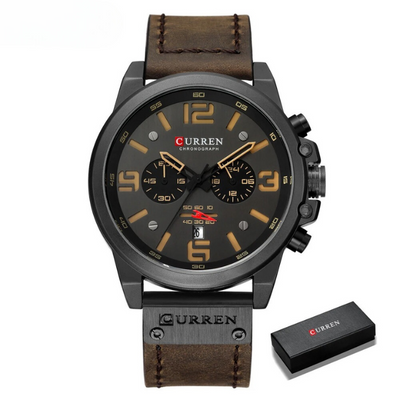 BRAXTON – Men’s Chronograph Leather Strap Watch