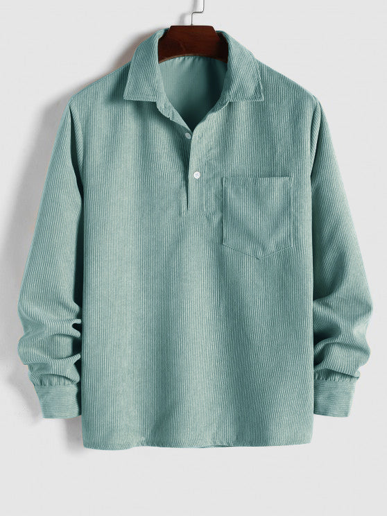 WEXFORD – Men’s Half-Button Corduroy Long Sleeve Shirt