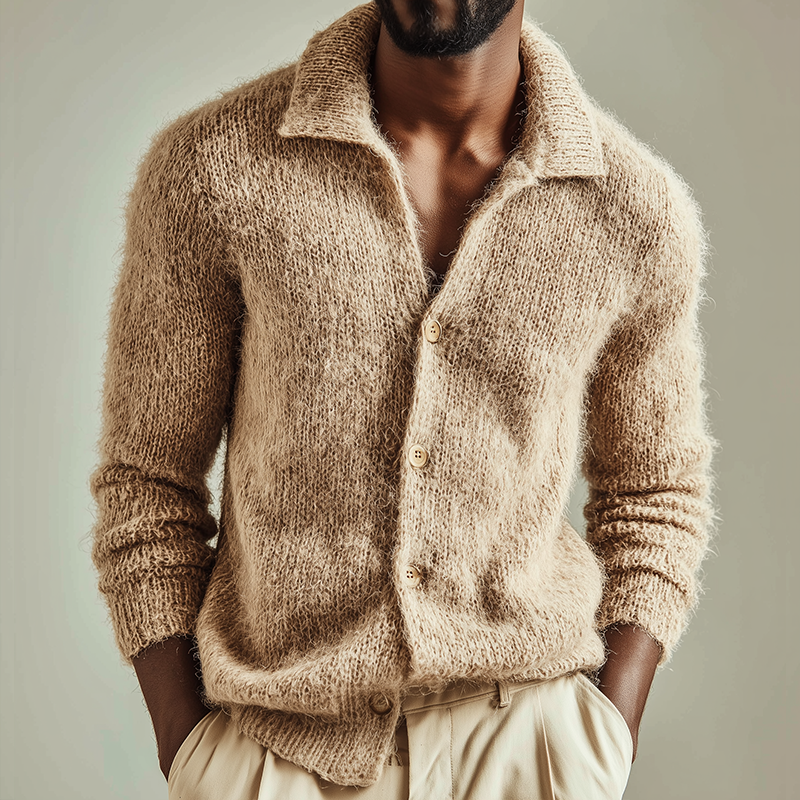 BRANN – Men’s Retro Knit Lapel Cardigan