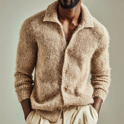 BRANN – Men’s Retro Knit Lapel Cardigan
