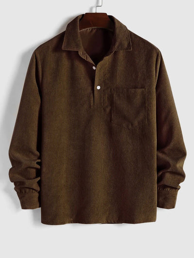 WEXFORD – Men’s Half-Button Corduroy Long Sleeve Shirt