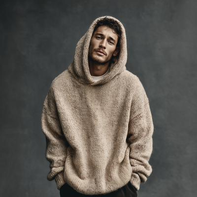 DORIC – Men’s Classic Hooded Knit Sweater
