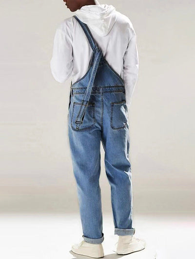 Men's Medium Wash Denim Bib Overalls
