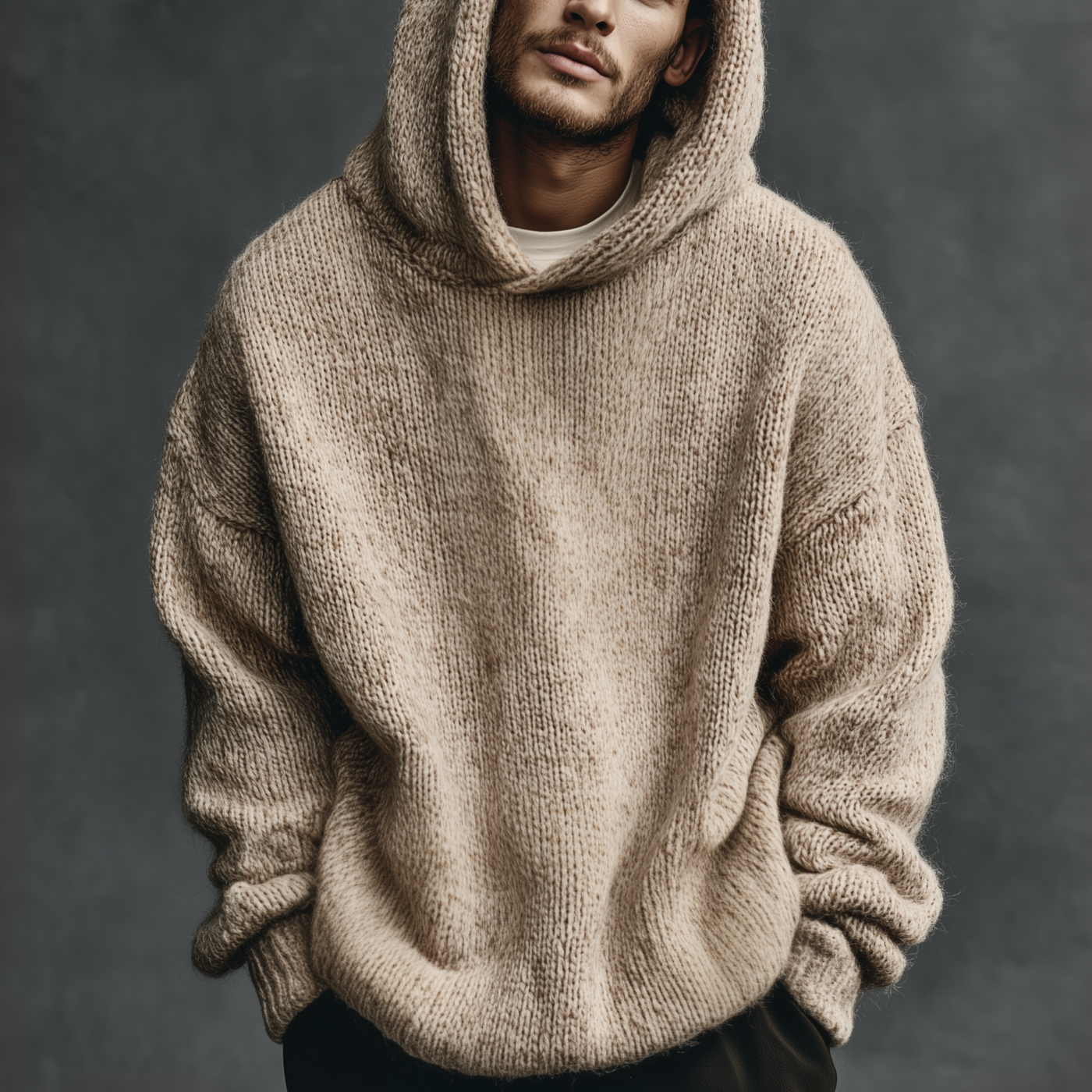 DORIC – Men’s Classic Hooded Knit Sweater