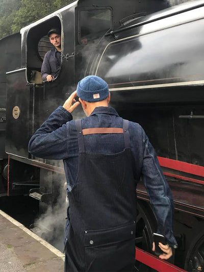 Loose Denim Overalls with Color Matching Pocket