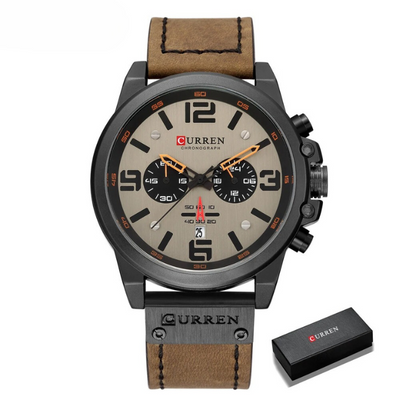 BRAXTON – Men’s Chronograph Leather Strap Watch