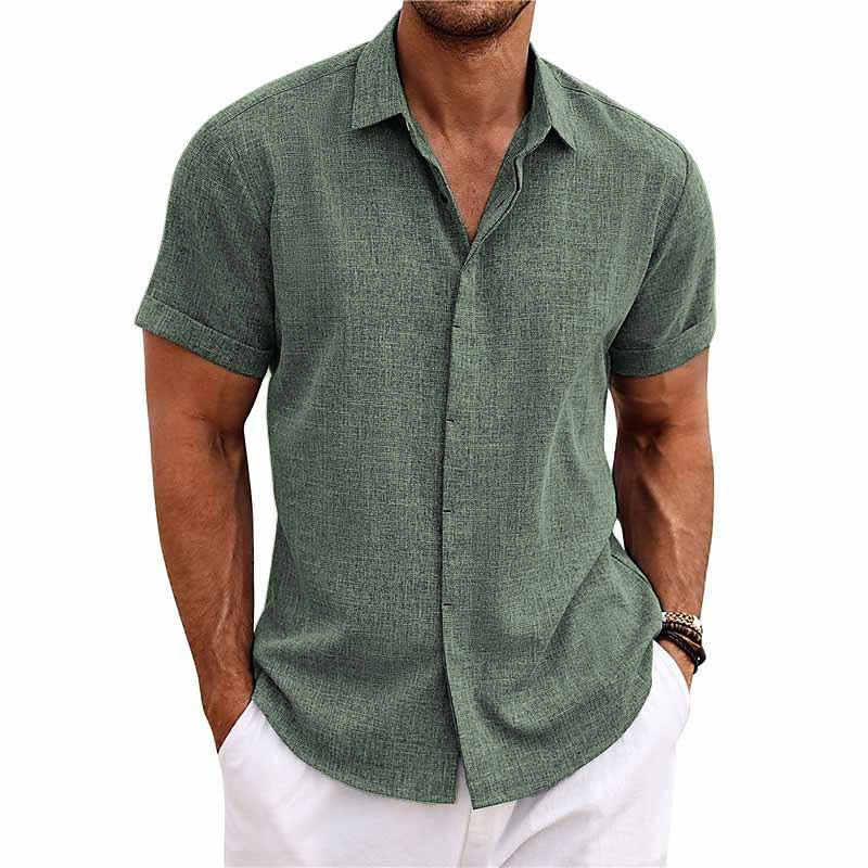 TAREN – Men’s Cotton-Linen Short Sleeve Shirt