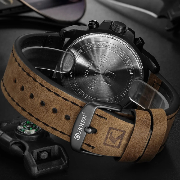 BRAXTON – Men’s Chronograph Leather Strap Watch