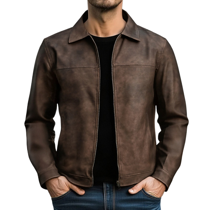 COREN – Men’s Zipper Leather Jacket
