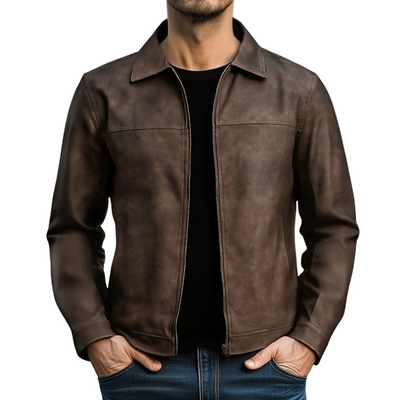 COREN – Men’s Zipper Leather Jacket