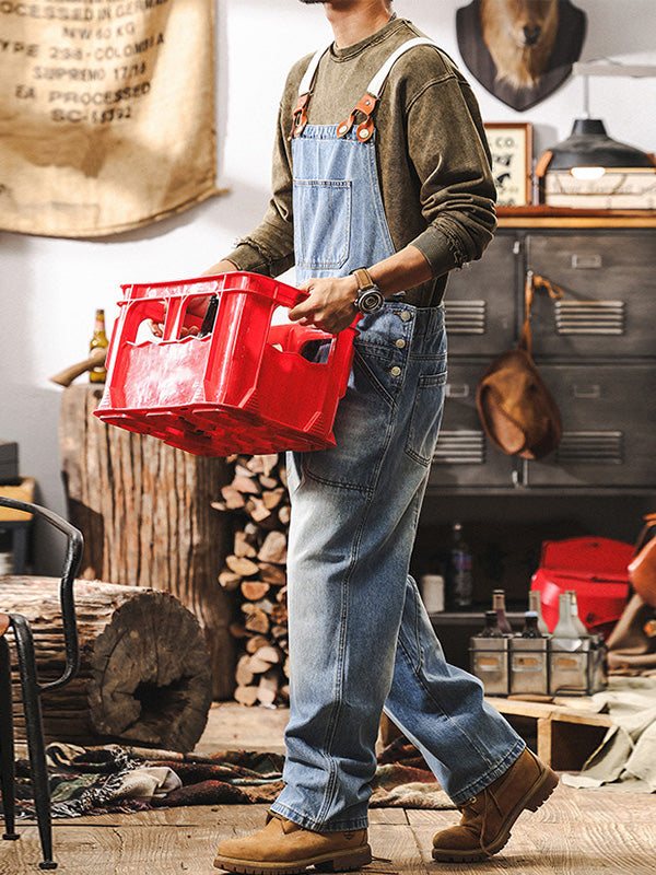 Men's Classic Workwear Denim Overalls