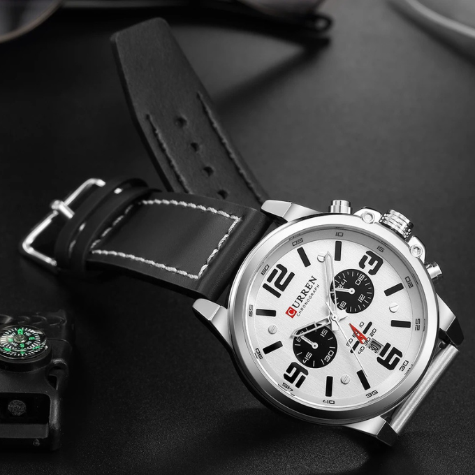 BRAXTON – Men’s Chronograph Leather Strap Watch