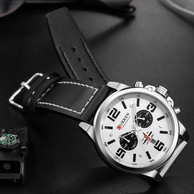 BRAXTON – Men’s Chronograph Leather Strap Watch