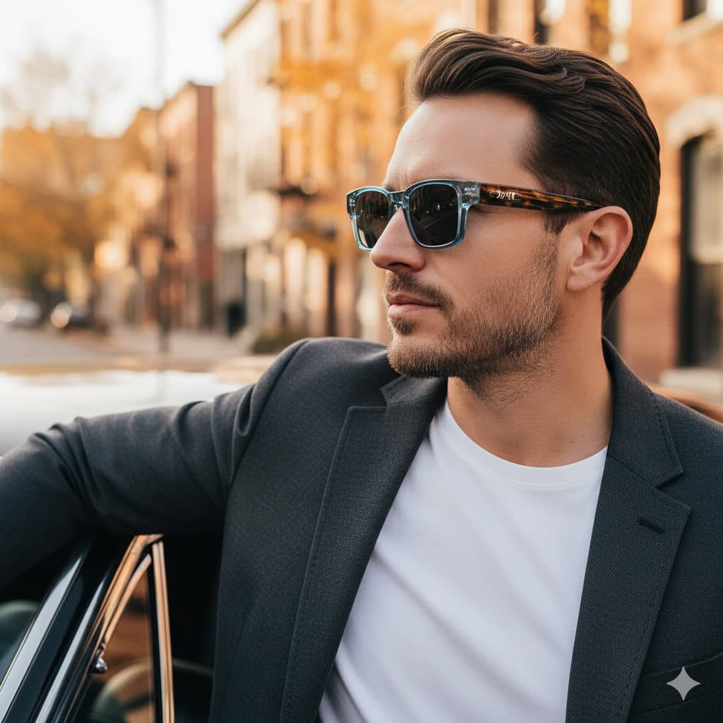 WRAITH – Men’s Polarized Two-Tone Square Sunglasses