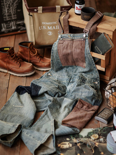 Contrast Denim Overalls