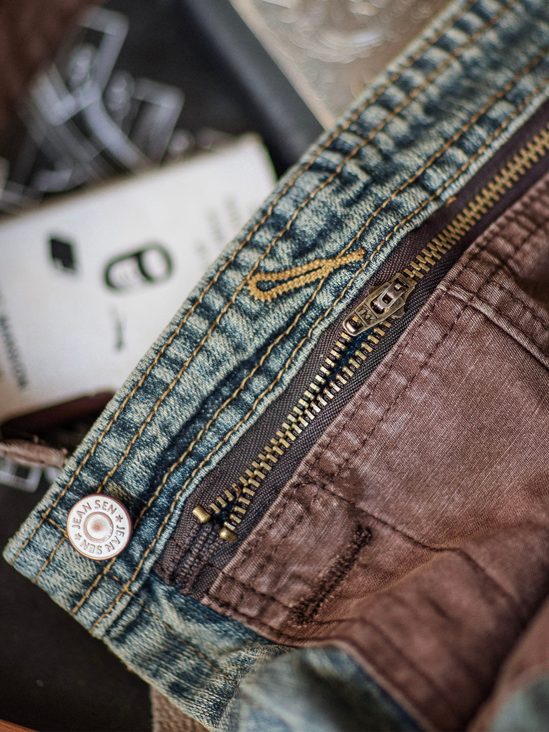 Contrast Denim Overalls