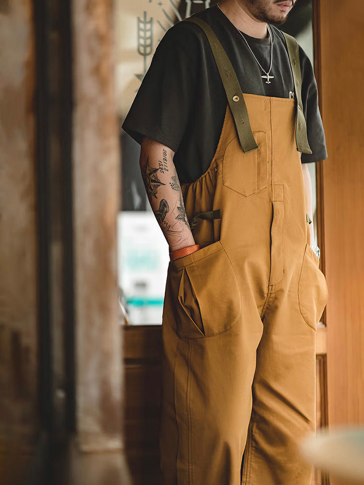 Men's Loose Stretch Overalls with Unique Pocket