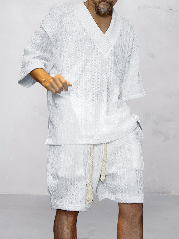 RIVEN – Men’s Cozy Knit Shirt & Shorts Set