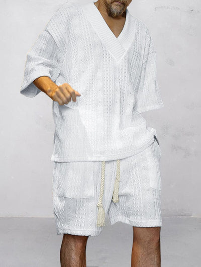 RIVEN – Men’s Cozy Knit Shirt & Shorts Set
