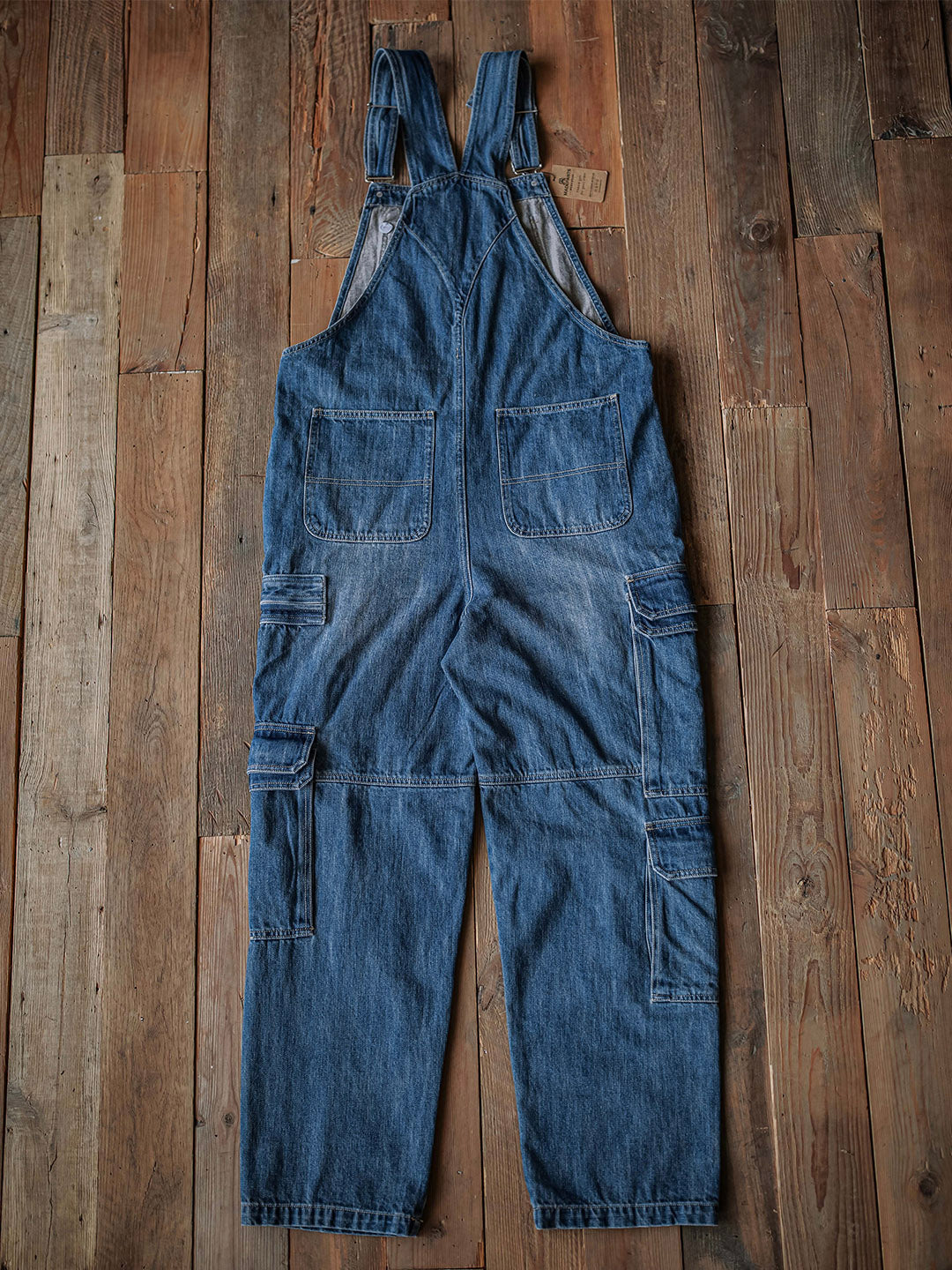 Men's Denim Bib Overalls with Dual Flap Pockets
