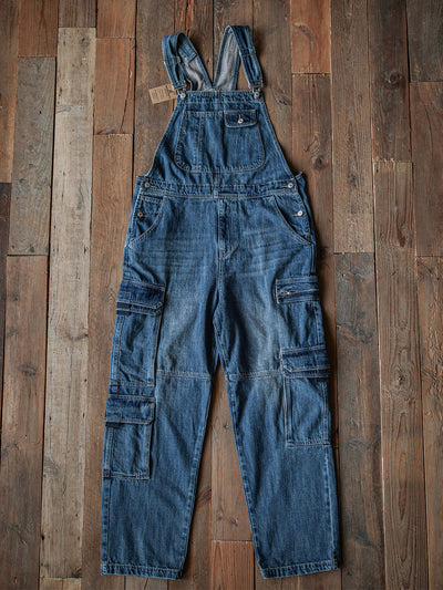 Men's Denim Bib Overalls with Dual Flap Pockets