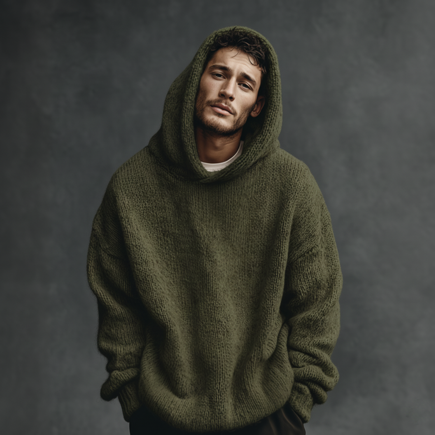 DORIC – Men’s Classic Hooded Knit Sweater