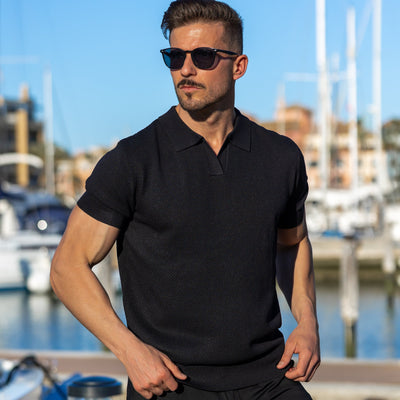 LOREN – Men’s Mesh Textured Polo Shirt