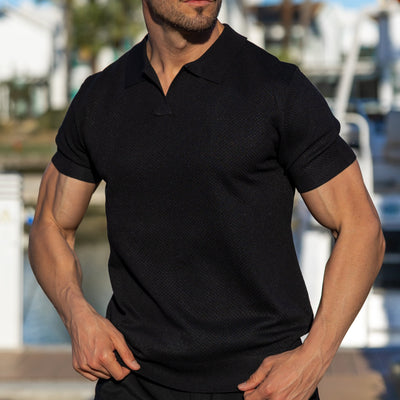 LOREN – Men’s Mesh Textured Polo Shirt