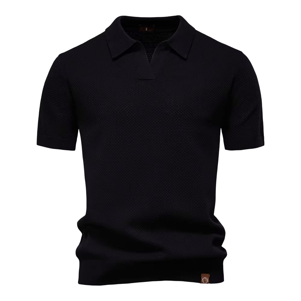 LOREN – Men’s Mesh Textured Polo Shirt