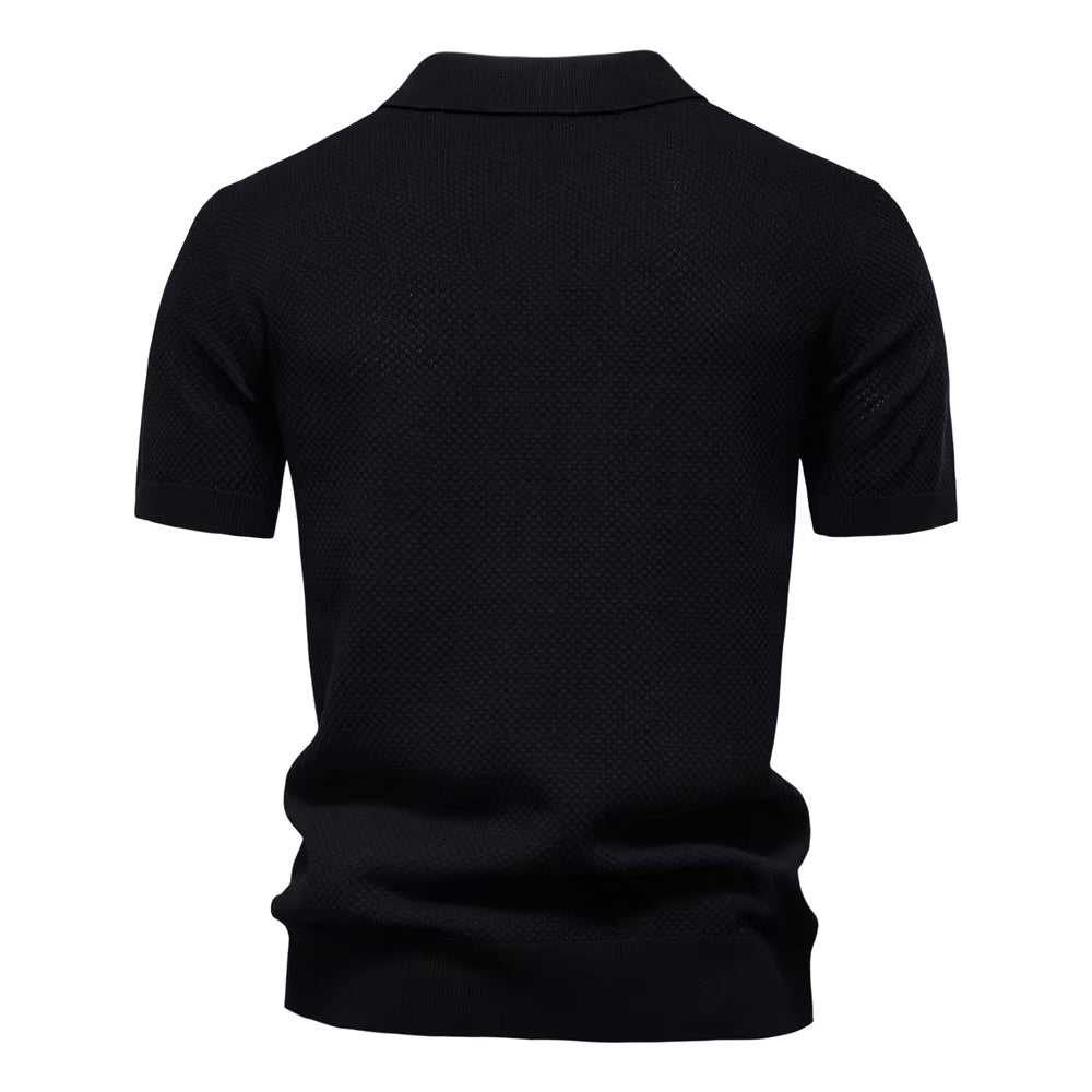 LOREN – Men’s Mesh Textured Polo Shirt