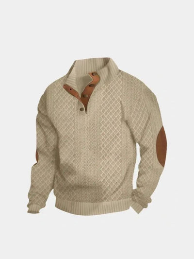 WOLFRIC – Men’s High-Collar Textured Knit Pullover
