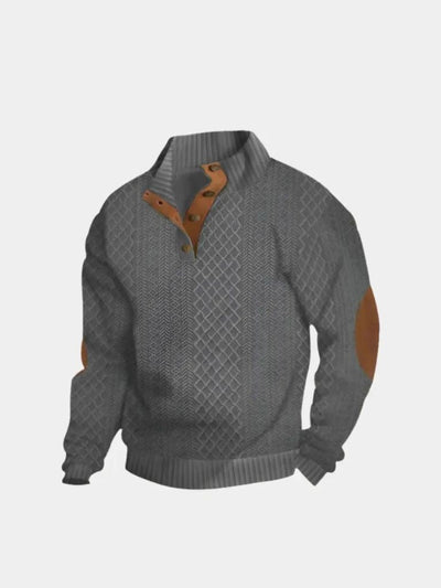 WOLFRIC – Men’s High-Collar Textured Knit Pullover