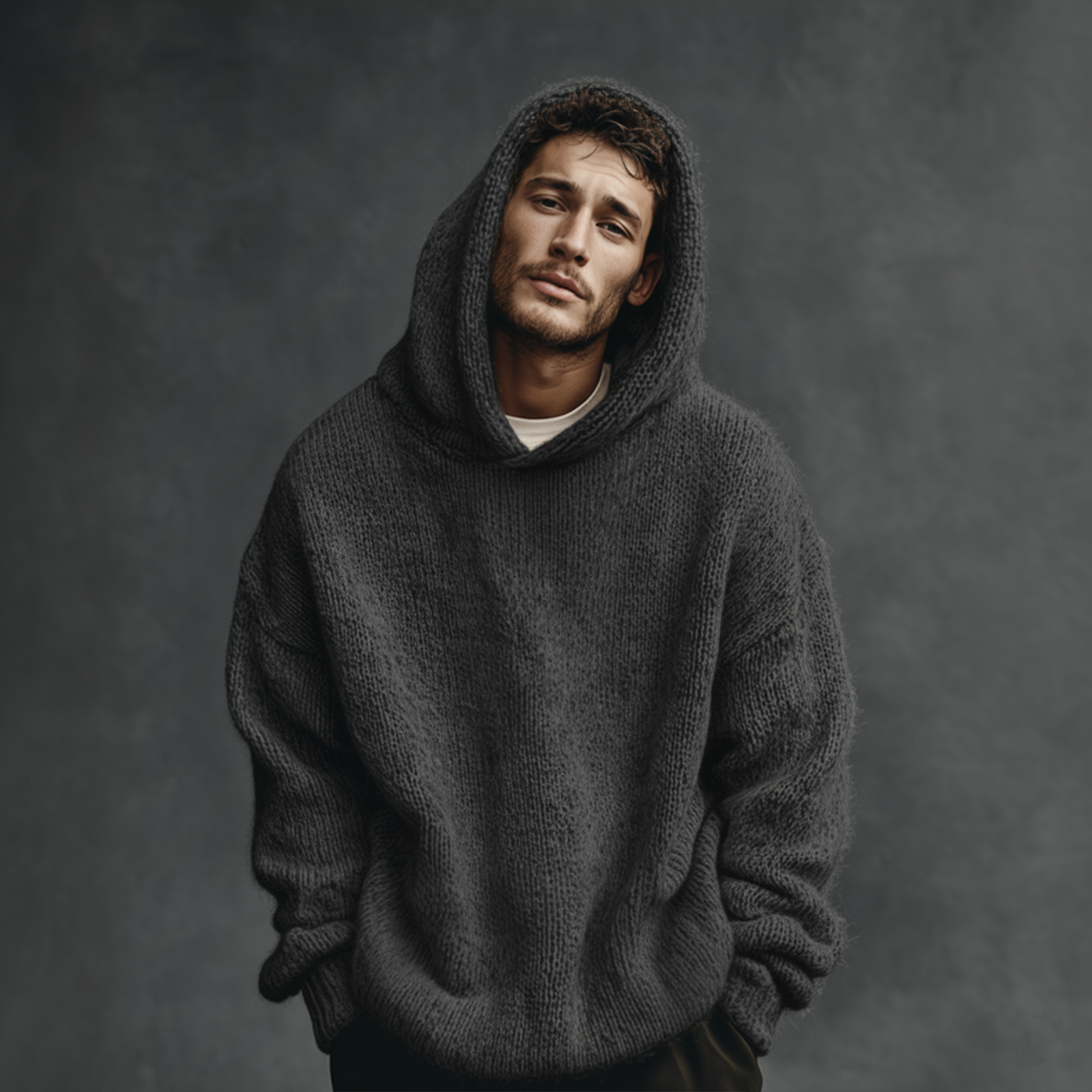 DORIC – Men’s Classic Hooded Knit Sweater