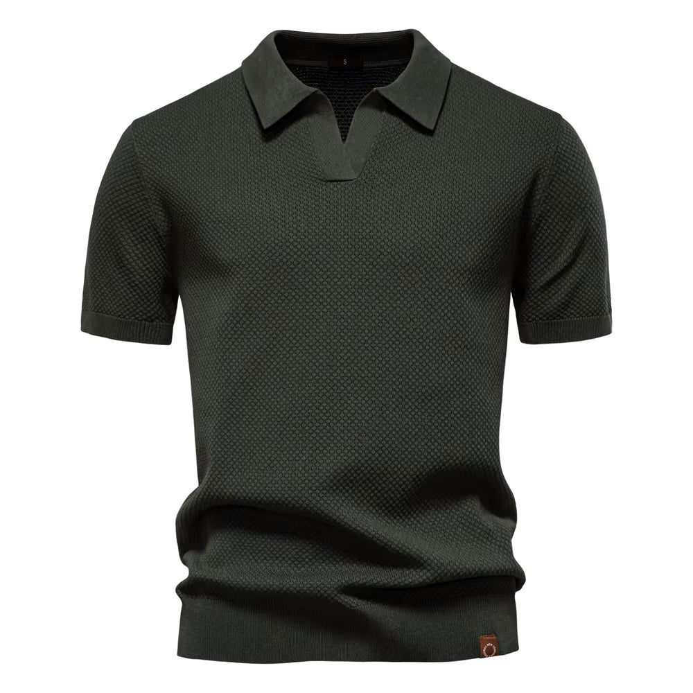LOREN – Men’s Mesh Textured Polo Shirt