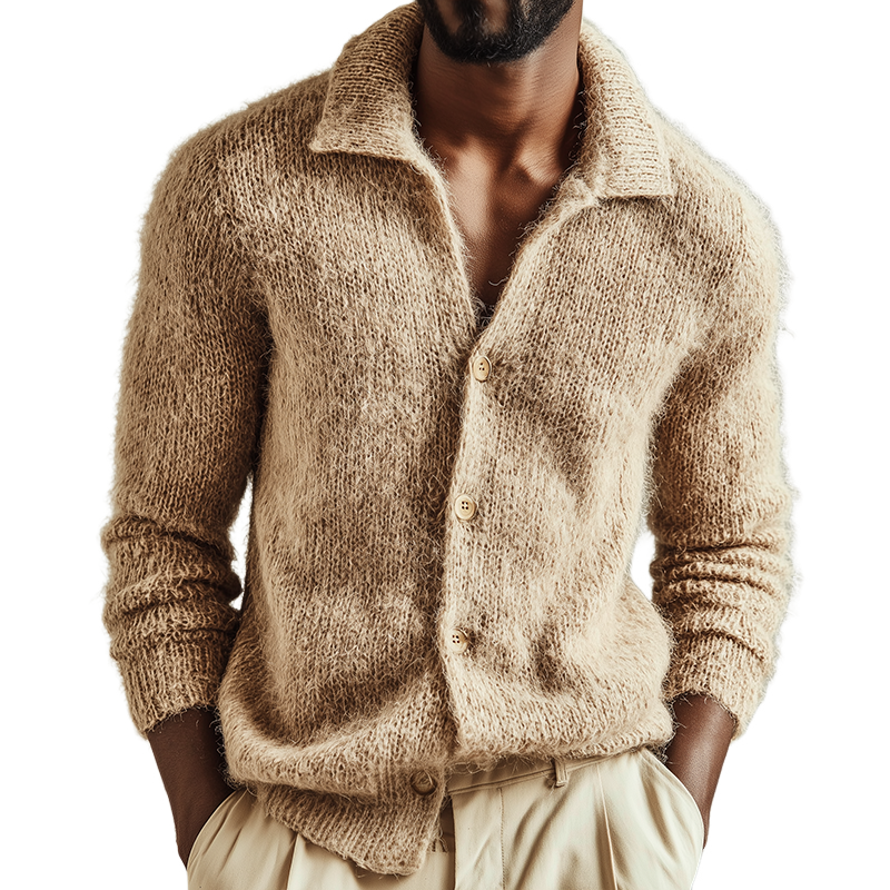BRANN – Men’s Retro Knit Lapel Cardigan