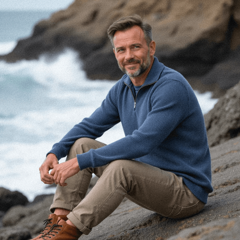 Finn | Elegant sweater with zip collar