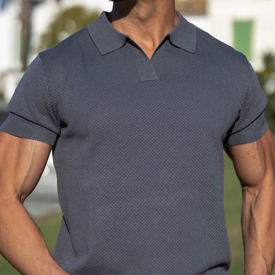 LOREN – Men’s Mesh Textured Polo Shirt