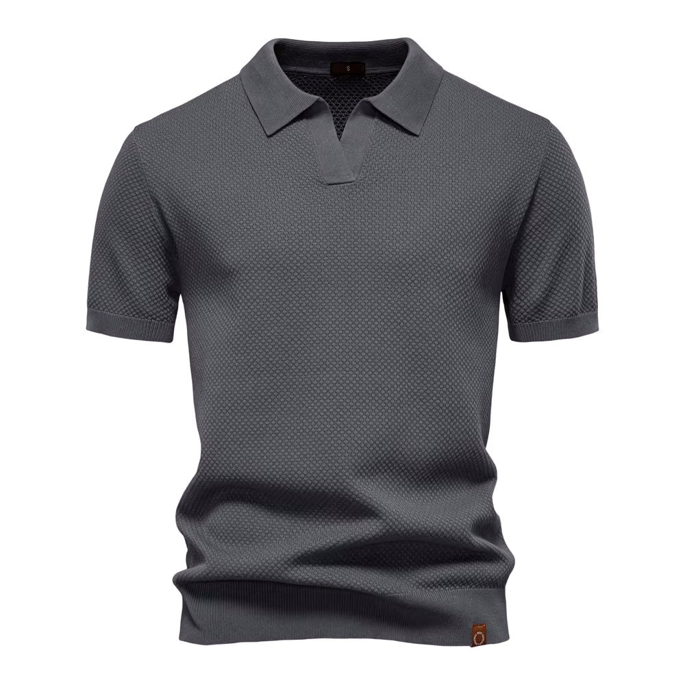 LOREN – Men’s Mesh Textured Polo Shirt