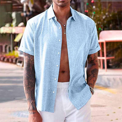 TAREN – Men’s Cotton-Linen Short Sleeve Shirt