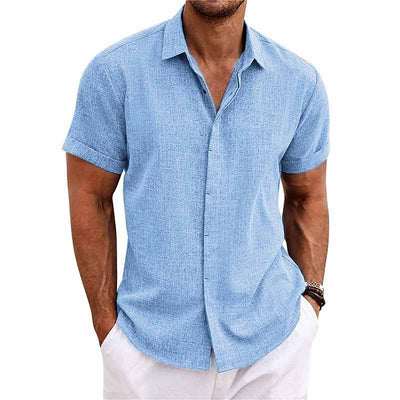 TAREN – Men’s Cotton-Linen Short Sleeve Shirt