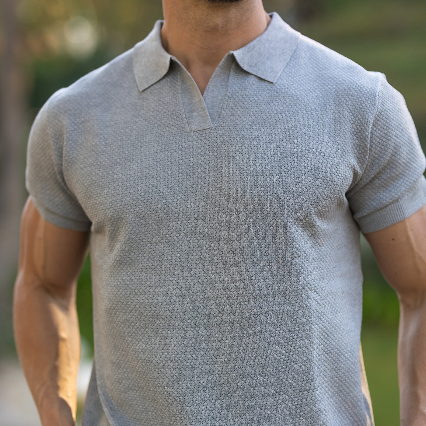 LOREN – Men’s Mesh Textured Polo Shirt