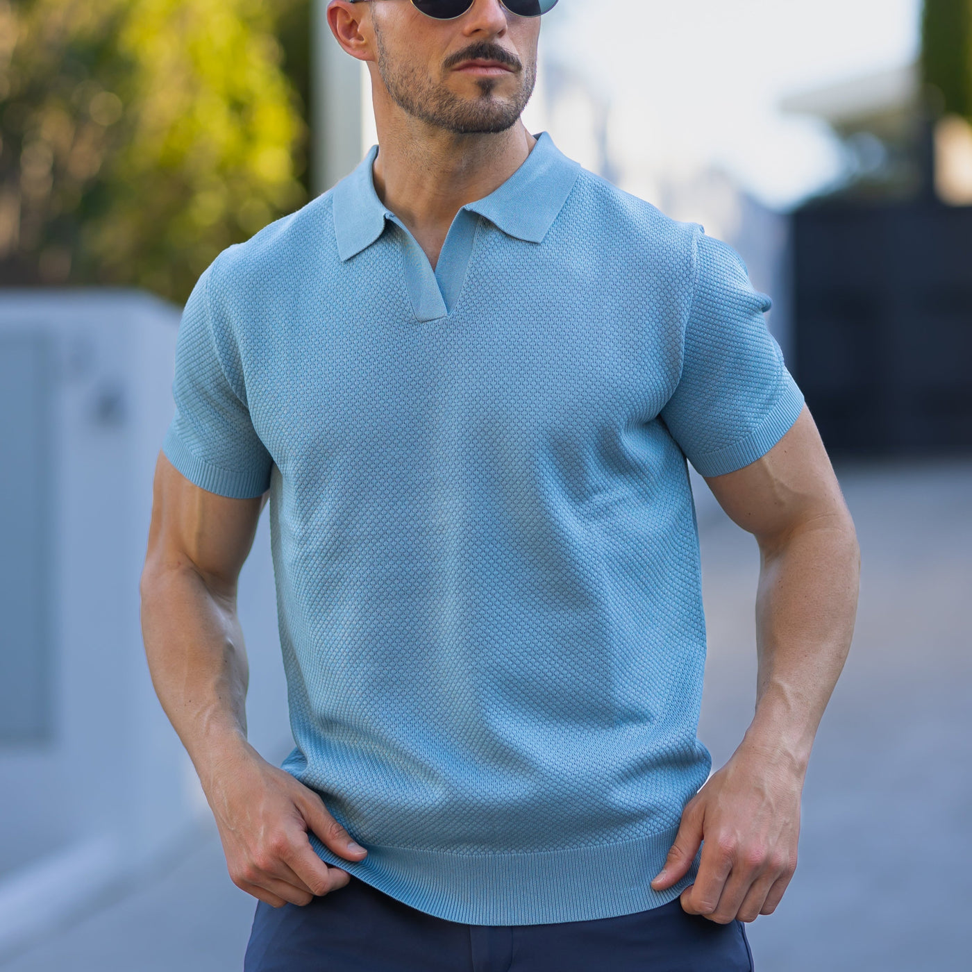 LOREN – Men’s Mesh Textured Polo Shirt