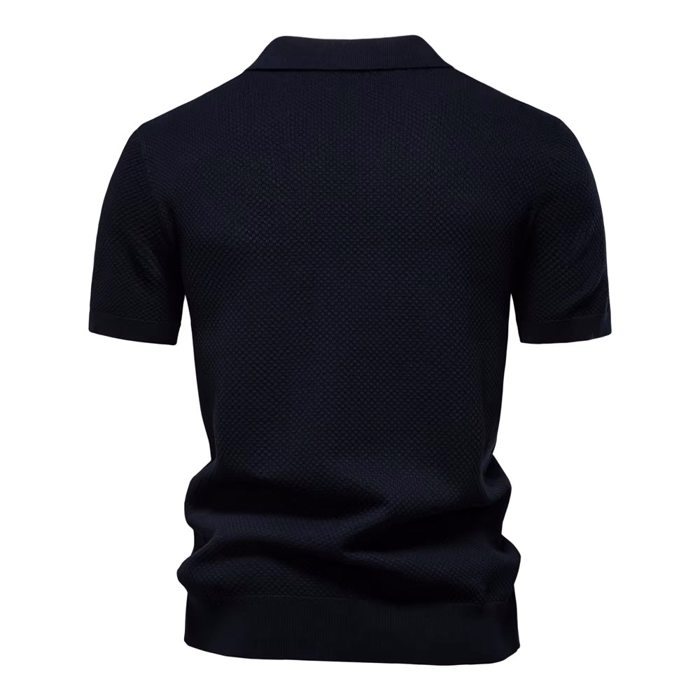 LOREN – Men’s Mesh Textured Polo Shirt