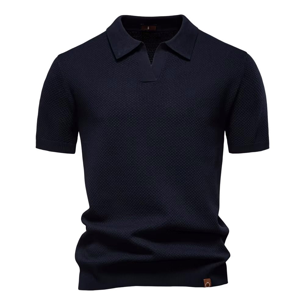 LOREN – Men’s Mesh Textured Polo Shirt