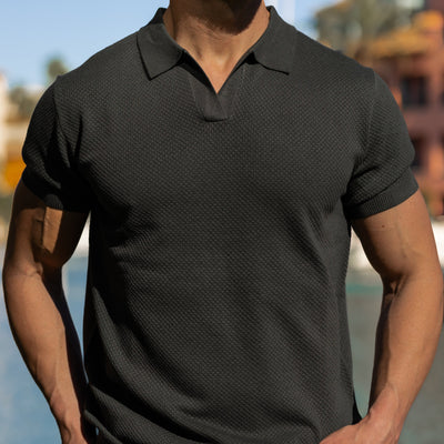 LOREN – Men’s Mesh Textured Polo Shirt