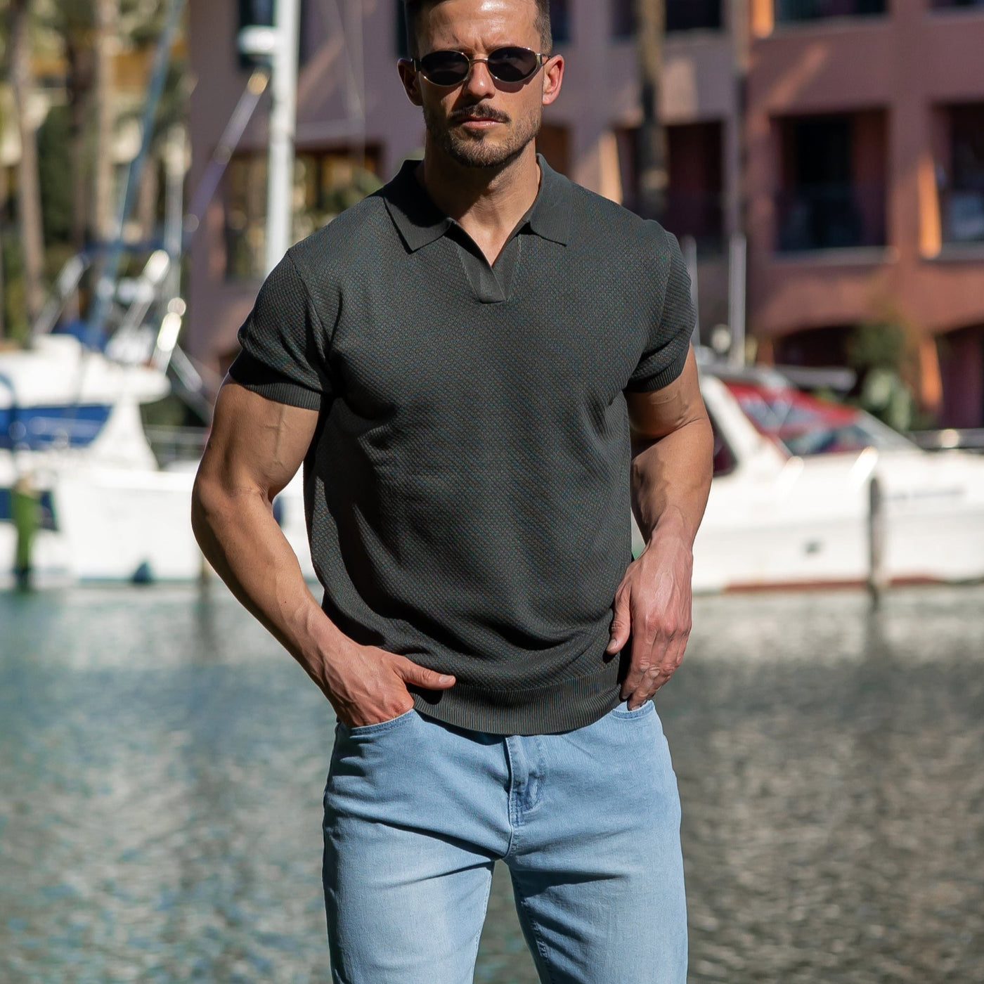 LOREN – Men’s Mesh Textured Polo Shirt