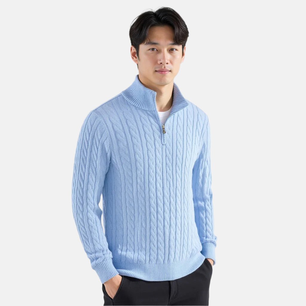 TAEBAEK | Ribbed Sweater with Zip and Unique Design